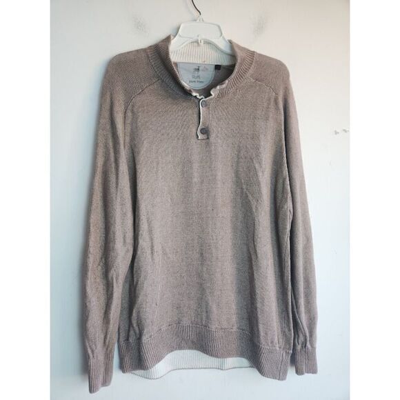 Raffi "Pure Linen" Men Brown Taupe 100% Linen Pullover Knit Sweater size Large - Picture 5 of 9